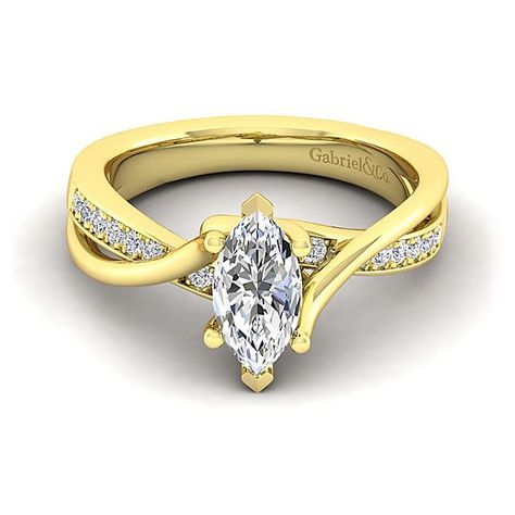 Aleesa 14k Yellow Gold Marquise Bypass Engagement Ring angle 1 Mobius Engagement Ring, Low Setting Engagement Ring, Marquis Ring, Marquis Diamond, Bypass Engagement Ring, Big Engagement Rings, Fine Engagement Rings, Marquise Diamond Engagement Ring, Marquise Diamond Ring