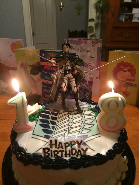 Attack on Titan birthday cake Attack On Titan Cake, Visit Quotes, Cake Anime, Birthday Anime, Jake Weber, Anime Cake, Sweet 16 Birthday Cake, Aot Anime, 16 Birthday Cake