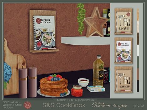 Cookbook S&S | Somik and Severinka on Patreon Sims 4 Custom Food, Sims 4 Packs, Home Decor Objects, Cc Shoes, Sims 4 Cc Shoes, The Sims 4 Packs, Sims 4 House Design, Kitchen Cookbook, Custom Recipe