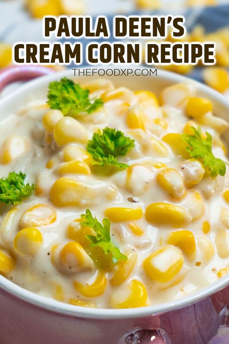 Savor the homemade goodness of Paula Deen’s Cream Corn Recipe. A simple yet luxurious addition to your dining table. Paula Dean Cream Corn, Paula Deen Creamed Corn, Homemade Cream Corn Recipe, Cream Style Corn Recipe, Cream Corn Recipe, Homemade Cream Corn, 2024 Holidays, Paula Dean, Creamed Corn Recipes