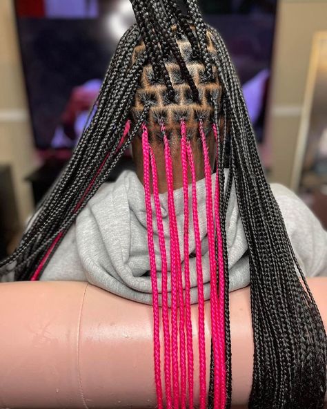 Peka Boo Braids Color With Curls, Braid Combos, Black And Pink Braids, Natural Hair Quotes, Curly Braided Hairstyles, Peekaboo Color, Box Braid Hair, Small Box Braids, Cute Box Braids