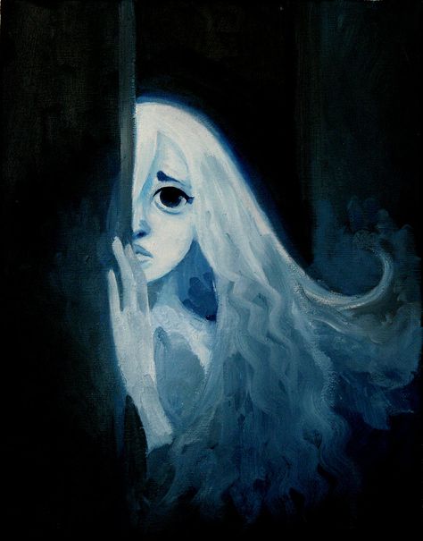 A shy ghost by kittenkraze.deviantart.com on @deviantART Ghost Art, Magic Aesthetic, Dark Art Drawings, Witch Art, Ethereal Art, Ravenclaw, Art Google, White Hair, Dark Art