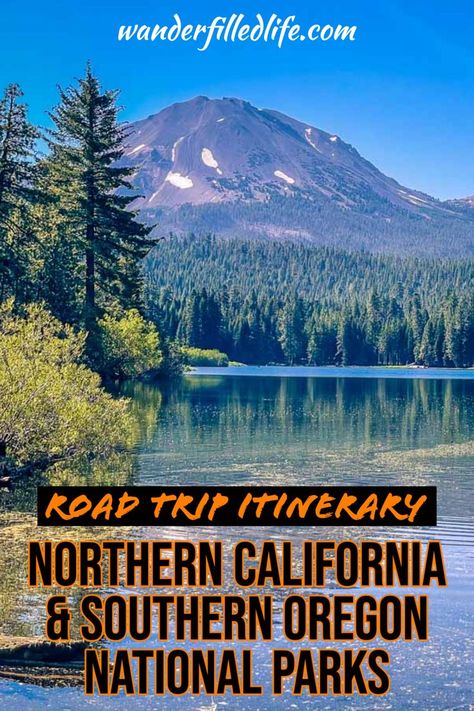 The perfect road trip itinerary for visiting the national park sites in Northern California and southern Oregon. Stops include Redwood NP, Lassen Volcanic NP and Crater Lake. Get all the infomation you need to plan an epic trip of your own! Northern California National Parks Road Trip, Northern California Road Trip Itinerary, California National Park Road Trip Map, Oregon National Park, National Park Road Trip Map, Pnw Vacation, Northern California Road Trip, National Parks Road Trip, Pacific Coast Road Trip