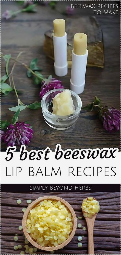 Discover Homemade Skin Care with 5 best beeswax lip balm recipes. Enhance your lip care routine with these versatile and nourishing homemade recipes. From cold sore relief to natural tint, these lip balms are made of natural ingredients and easy to customize. Learn how to create herb-infused oils, melt beeswax, and pour into lip balm tubes or sticks. Find more natural remedies, DIY beauty products, and DIY skin care at simplybeyondherbs.com. Lip Balm With Beeswax Diy, How To Make Beeswax Lip Balm, Easy Chapstick Recipes, Best Diy Lip Balm, Sweet Lip Balm Recipe, Homemade Lip Moisturizer, Diy Healing Lip Balm, Best Lip Balm Recipe, Diy Lip Balm Without Coconut Oil