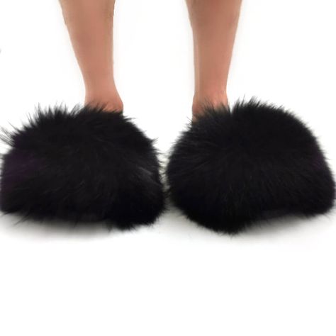 Sliders For Women, Fur Keychain, Fur Sliders, Slides Slippers, Fur Accessories, Fur Slippers, Slippers Women, Handbag Charms, Racoon