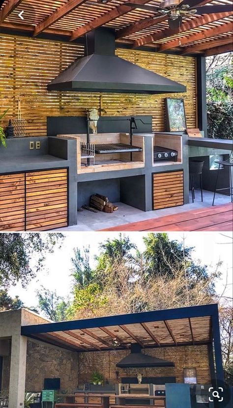 Grill Area, Outdoor Kitchen Design Layout, Outdoor Kitchen Patio, Patio Garden Design, Apartment Patio Decor, Small Backyard Patio, Budget Backyard, Outdoor Patio Decor, Small Backyard Design