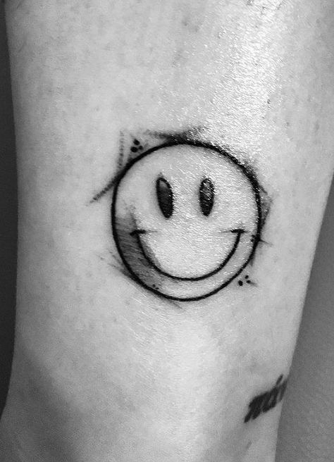 Smiley Face Tattoo Design, Smiley Face Balloon Tattoo, Smiley Tattoo Design, Emoji Tattoo Ideas, X Eyes Smiley Face Tattoo, Melting Smiley Face Tattoo, Smile Tattoo Design, Smile Tattoo Ideas, Boombox Tattoo