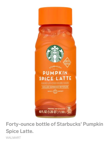 PSL by Starbucks at Wal-Mart. Psl Starbucks, Halloween Starbucks, Starbucks Bottles, Starbucks Pumpkin Spice Latte, Starbucks Pumpkin Spice, Starbucks Pumpkin, Wal Mart, Espresso Drinks, Fall Scents