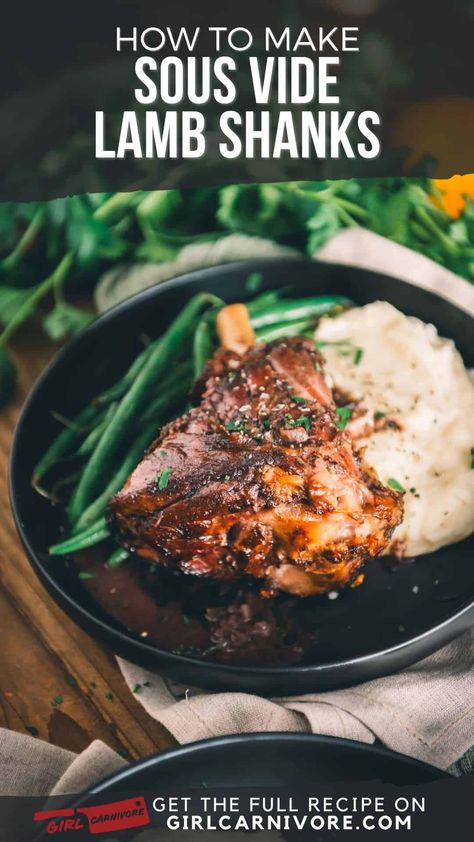 These sous vide lamb shanks will melt in your MOUTH! 🤤 The gentle water bath method tenderizes even this notoriously tough cut into absolute succulent perfection! Season and bag then walk away while your shanks transform from tough to ta-da — knife cuts through like butter! 😱 Removing ALL guesswork and risk of overcooking, sous vide does the work so every bite turns out incredibly tender and juicy in the flavorful rosy-garlic broth. Finish with a quick char just to crisp the outside before ... Lamb Recipes Oven, Sous Vide Lamb, Garlic Broth, Cooking Crab Legs, Cooking Crab, Lamb Casserole, Leftover Lamb, Lamb Shank Recipe, Carnivore Recipes