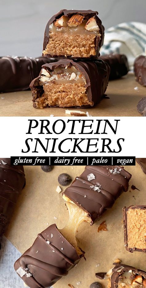 International Appetizers, Protein Snickers, Dairy Free Protein, Protein Baking, Protein Bars Homemade, High Protein Desserts, Healthy Protein Snacks, Protein Bar Recipes, Protein Treats