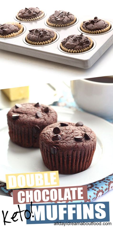 Double Chocolate Muffins, Low Carb Low Fat Recipes, Sugar Free Chocolate Chips, Low Carb Low Sugar, Best Low Carb Recipes, Low Carb Dessert, Keto Brownies, Keto Cheesecake, Low Carb Diet Recipes