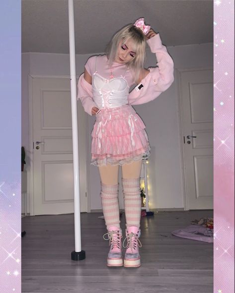 #pastelgoth #pink #fashion #love #alternative #hellokitty #sanrio #sweet #cuteoutfit #outfitideas #style #kawaii #princess #bows #legwarmers Pink Pastel Outfit, Kawaii Princess, Outfits Pastel, Style Kawaii, Pastel Outfit, Alternative Outfits, Kawaii Girl, Art References, Pastel Goth