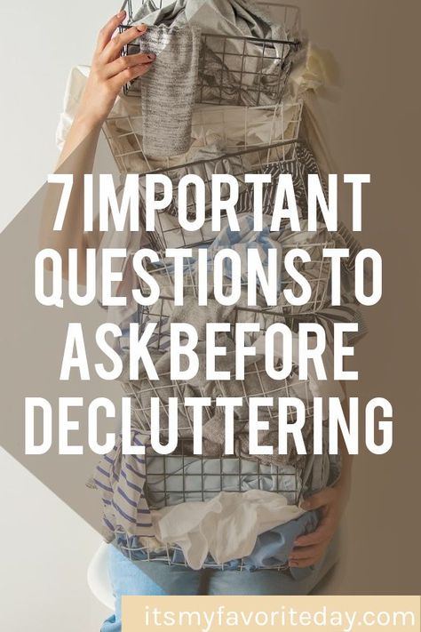 If you want to get rid of the clutter once and for all ask these questions before you start to declutter your home. They will guide you through out your decluttering process. Start Decluttering, Getting Organized At Home, Decluttering Inspiration, Declutter Home, Declutter Challenge, Making Homemade Pizza, How To Declutter, Getting Rid Of Clutter, Organisation Hacks