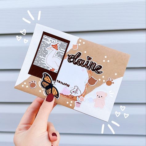 Aesthetic Mail Letter, Penpal Envelope Ideas Aesthetic, Penpal Letters Ideas Envelopes, Penpal Letters Aesthetic, Penpal Envelope Ideas, Penpal Envelope, Nails Duck, Aesthetic Journals, Mail Inspiration