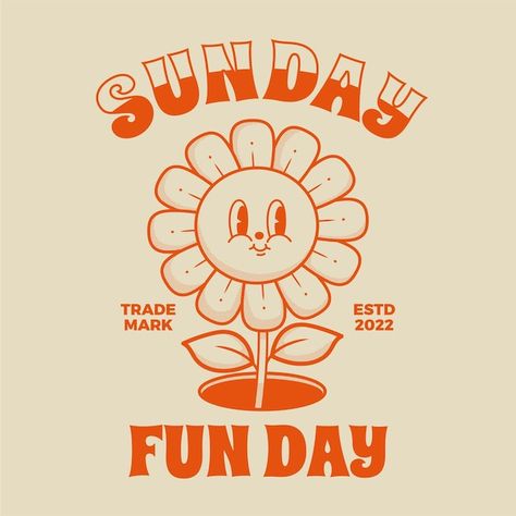 Cute Sun Flower Character with retro style Retro Flower Character, Retro Sun Character, Flower Character Illustration, Retro Style Illustration, Retro Flower Illustration, Retro Line Art Graphic Design, Retro Profile Picture, Retro Character Illustration, Illustration Styles Inspiration