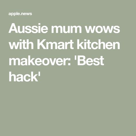 Aussie mum wows with Kmart kitchen makeover: 'Best hack' Kmart Hacks Australia, Kmart Hacks, Bar Fridge, Counter Tops, Kitchen Makeover, Simple Tricks, Save You, Helpful Hints, Australia