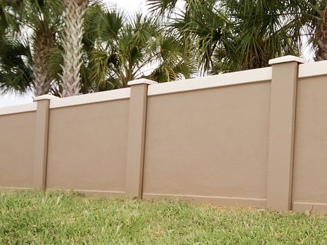 Concrete Fences, Concrete Fence Wall, Fences Ideas, Fence Wall Design, Compound Wall Design, Cinder Block Walls, House Fence Design, Modern Fence Design, Types Of Concrete