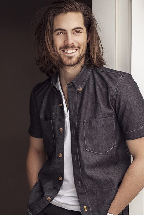 Chris McNally Wavy Long Hair Men, Long Hairstyle Men, Men Haircut Long, Long Haircuts For Men, Beards Styles, Wavy Long Hair, Chris Mcnally, Long Sleek Hair, Man Bun Hairstyles