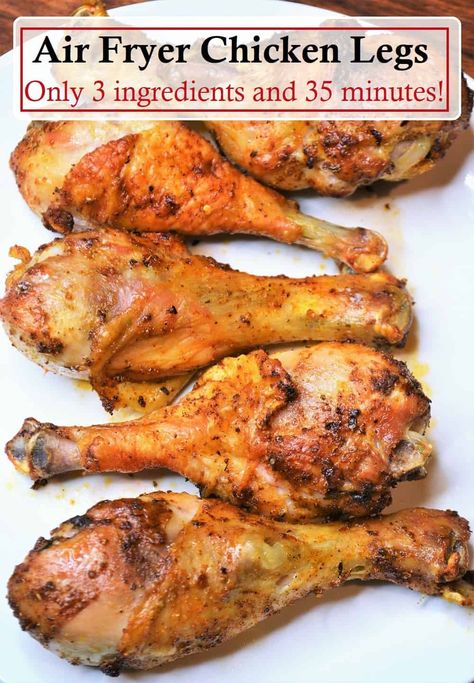 the best air fryer chicken leg and drumstick recipe Crispy Drumsticks, Air Fryer Chicken Leg Recipe, Chicken Leg Recipes, Air Fryer Cooking Times, Cooks Air Fryer, Drumstick Recipes, Air Fried Food, Air Fryer Oven Recipes, Chicken Thigh Recipes Oven