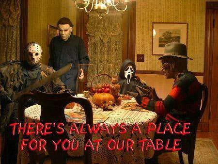 Happy Thanksgiving! #thanksgiving #horror #hauntedhouse #holiday Happy Friday The 13th, Horror Fanatic, Horror Lovers, Funny Horror, Movie Memes, Michael Myers Halloween, Horror Icons, Horror Movie Characters, Best Horrors