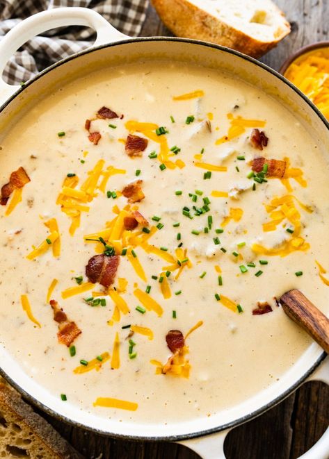 Outback Steakhouse Baked Potato Soup Recipe (Copycat) - CucinaByElena Panera Baked Potato Soup Recipe, Outback Baked Potato Soup Recipe, Outback Potato Soup Recipe, Panera Baked Potato Soup, Outback Potato Soup, Outback Steakhouse Recipes, Cozy Soup Recipes, Baked Potato Soup Recipe, Recipe Copycat