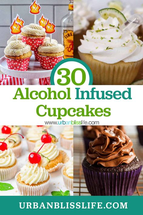 Vodka Infused Cupcakes, Cupcakes With Booze, Alcohol Infused Brownies, Alcoholic Baked Goods, Rum Cupcakes Recipe Alcohol, Crown Royal Cupcakes Recipe, Tequila Sunrise Cupcakes, Tequila Rose Cupcakes, Cupcakes With Pipettes Liquor