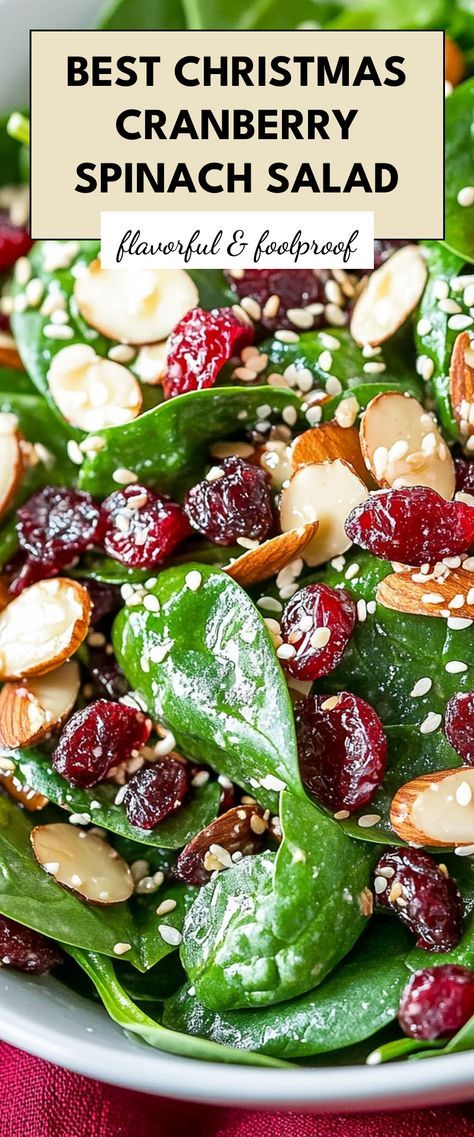 Christmas Salad The Recipe Critic, Salads And Dressings Recipes, Christmas Spring Mix Salad, Argentina Salad Recipes, All Salad Recipes, Healthy Green Side Dishes, Spinach Salad With Fruit, Spinach Salad Christmas, Kale Salad Christmas