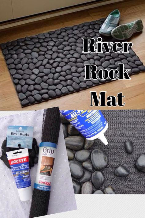 Rock Mat, River Rock Crafts, Rock Crafts Diy, Summer Mantle Decor, Party Candy, Cement Crafts, Rock Decor, In Front Of House, Diy Home Decor Bedroom