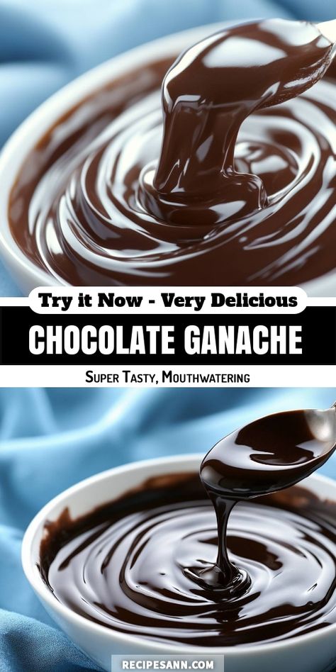 Dive into the world of rich chocolate with my super tasty Chocolate Ganache! Whether you're using it for cakes, pastries, or simply enjoying it on its own, this luscious ganache is sure to satisfy your sweet cravings. Made with just two ingredients, it's simple to prepare and absolutely mouthwatering. Try it now and elevate your dessert game! Chocolate Ganache With Chocolate Chips, Ganache Recipe Easy With Milk, Chocolate Ganache For Brownies, Pourable Chocolate Ganache, Chocolate Cake With Ganache Frosting, Chocolate G'nosh Recipe, Ganache With Half And Half, How To Make Chocolate Ganache, Chocolate Ganache Recipe Easy