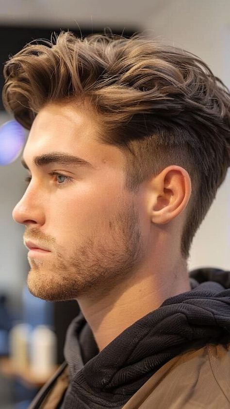 #haircut #hair #hairstyle #haircolor #hairstyles #barber #barbershop #hairstylist #barberlife #fade #balayage #hairdresser #barbershopconnect #style #fashion #beauty #barbers #hairgoals #barberlove #wahl #hairsalon #beard #menshair #salon #blonde #barbering #longhair #instahair #makeup #haircare Low Taper Quiff, Low Taper Fade Textured Top, Classic Taper Haircut Men, Taper Fade With Quiff, Textured Quiff Men's Hairstyle, Classic Wavy Hair, Messy Quiff Hairstyles Men, Blowout Taper Fade, Classic Quiff