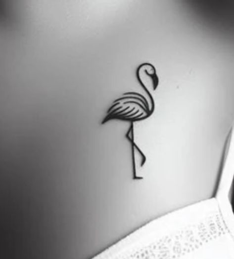 Flamingo Tattoo Minimalist, Flamingo Ankle Tattoo, Flamingo Tatoos Ideas, Small Flamingo Tattoo, Flamingo Tattoos For Women, Bill Tattoo, Behind Ear Tattoos, Flamingo Tattoo, Tattoo Pics