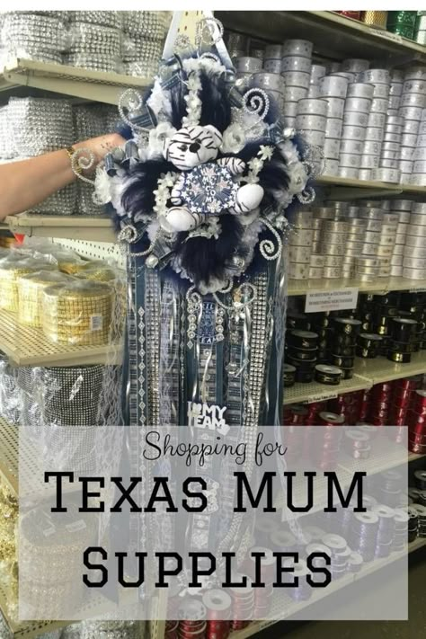 How To Make Mums, Mum Supplies, Unique Homecoming Mums, Texas Mums, Senior Mums, Homecoming Mums Senior, Homecoming Spirit Week, Texas Homecoming Mums, Football Mums