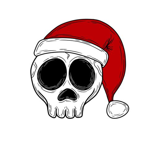 Christmas Skull Art, Spooky Christmas Drawing, Navidad Dark, Aesthetic Skull, Digitalart Aesthetic, Xmas Drawing, Skull Christmas, Christmas Skull, Shrink Paper