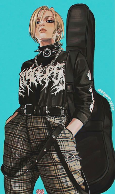 Cyberpunk Rocker, Annie Leonhart Fanart, Punk Character Art, Punk Character, Tomboy Art, Annie Leonhart, Cyberpunk Character, Punk Girl, Attack On Titan Fanart