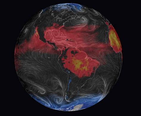 An animated globe that displays real-time weather data. [[Read more](http://www.popsci.com/3-d-map-earth-shows-real-time-weather-data)] Map Of Earth, Data Visualization Examples, Wind Map, Global Map, Weather Data, Data Visualisation, Earth Map, Weather Patterns, Popular Science