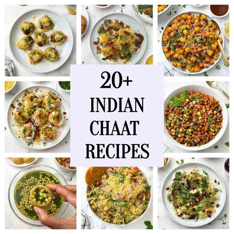 Indian Chaat Party Ideas, Indian Fusion Recipes Vegetarian, Fusion Chaat, Indian Snacks For Party, Chaat Recipe Street Food, Kala Chana Chaat Recipe, Indian Chaat Recipes, Peanut Chaat Recipe, Dahi Papdi Chaat Recipe