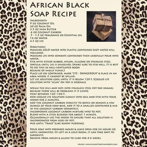 African Black Soap Recipe, Black Soap Recipe, Bars Ideas, Diy Foaming Hand Soap, Raw African Black Soap, Diy Dish Soap, African Soap, Diy Soap Bars, Savon Diy