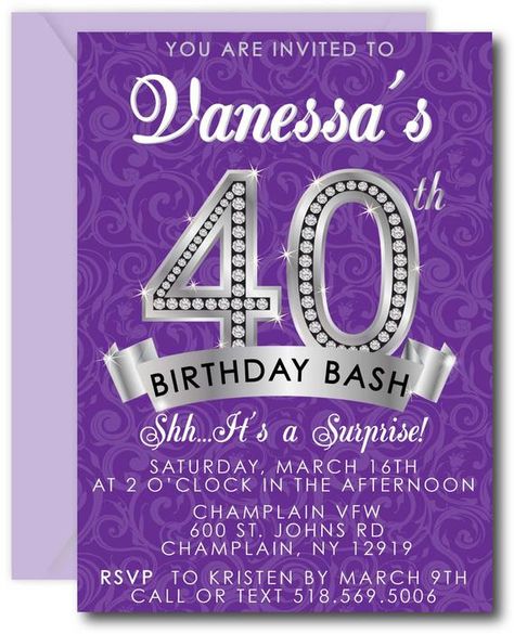 40th Birthday Invitation 40th Birthday Invites Surprise | Etsy 40th Birthday Invites, 40th Birthday Invitation Wording, 40th Birthday Party Invitations, 40th Birthday For Women, Birthday Party Invitation Wording, Surprise 40th, 40th Birthday Party Invites, Surprise Birthday Invitations, 40th Birthday Party