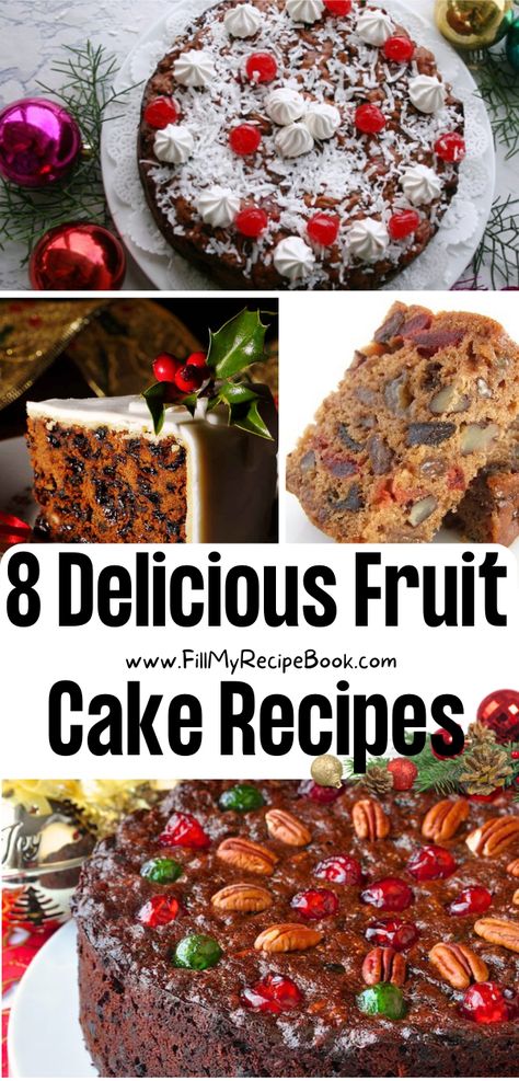 8 Delicious Fruit Cake Recipes - Fill My Recipe Book Apricot Fruit Cake, Boiled Fruit Cake Recipes Christmas, Best Fruit Cake Recipe Christmas, Old Fashion Fruit Cake Recipe, Old English Fruit Cake Recipe, Old Fashion Fruit Cake, English Fruit Cake Recipe, English Christmas Cake Recipe, German Fruit Cake Recipe