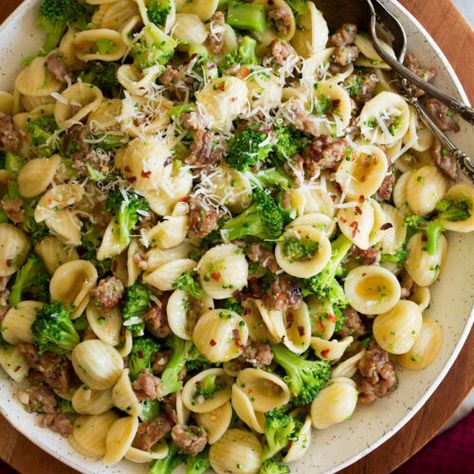 Orecchiette With Sausage And Broccoli, Sausage Broccoli Pasta, Orecchiette With Sausage, Super Bowl Finger Foods, Broccoli Rabe Recipe, Broccoli Sausage, Cook Broccoli, Sausage And Broccoli, Broccoli Pasta Recipe