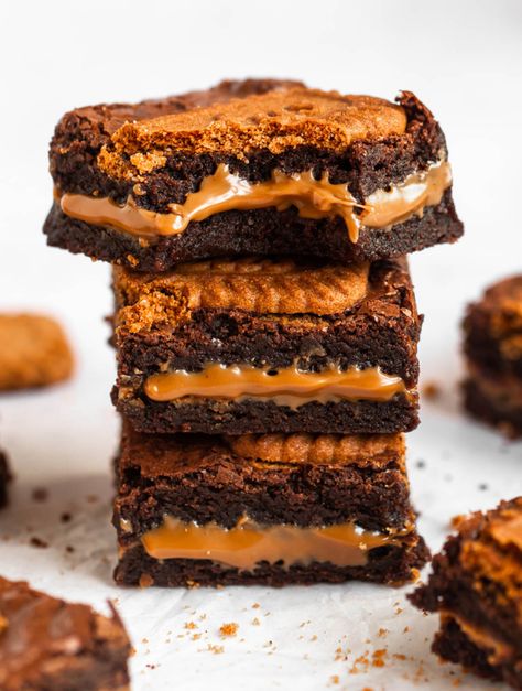 Biscoff Butter, Biscoff Brownies, Healthy Protein Desserts, Best Ever Chocolate Cake, Small Chocolate Cake, Bolu Pandan, One Bowl Brownies, Biscoff Recipes, Cocoa Powder Cookies