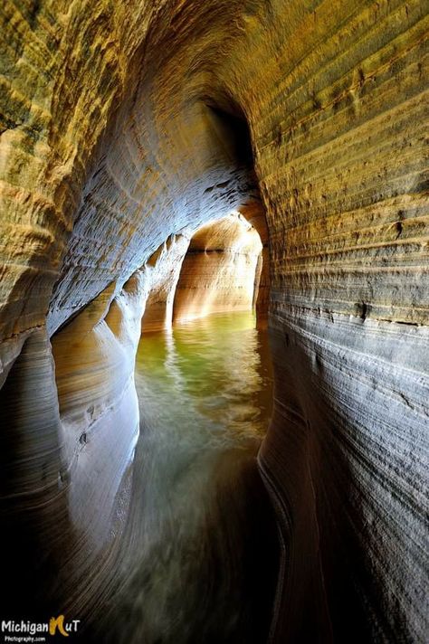 The hidden cave at the base of Miners Castle, Pictured Rocks National Lakeshore. Pictured Rocks Michigan, Pictured Rocks, Pictured Rocks National Lakeshore, Michigan, Castle, Water