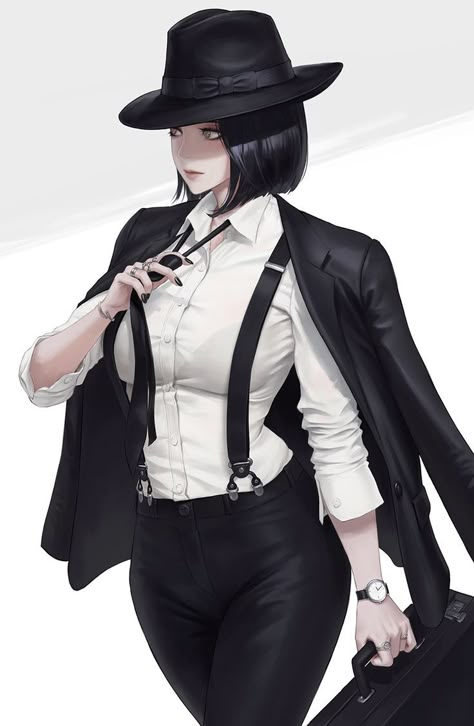 Anime Suit, Woman In Suit, 영감을 주는 캐릭터, Female Character Design, Digital Art Girl, Character Outfits, Character Portraits, Manga Girl