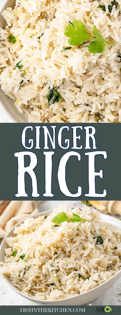 Ginger Rice is a fragrant side dish featuring Jasmine rice, garlic, ginger, creamy coconut milk, and a squeeze of fresh lime juice. This aromatic rice is the perfect addition to any meal or main dish but is especially delicious with Asian mains like curries, grilled meats, and stir fries. Lentils Recipes, Ginger Rice, Quinoa Recipes Easy, Best Lunch Recipes, Quinoa Recipe, Easy Rice, Easy Rice Recipes, Grilled Meats, Homemade Meals