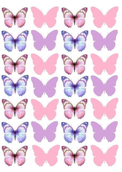 Pink And Purple Butterfly, Butterfly Bouquet, Butterfly Cake Topper, Butterfly Birthday Party, Butterfly Art Painting, Butterfly Printable, Butterfly Cakes, Butterfly Party, Butterfly Theme