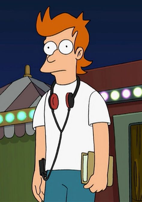 Fry From Futurama, Fry Futurama Icon, Phillip J Fry, Futurama Aesthetic, Ginger Characters, Fry Futurama, Yellow Cartoon Characters, Futurama Characters, Yellow Cartoon