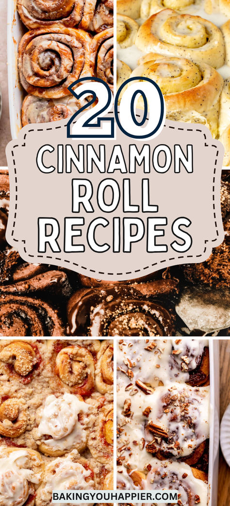 20 Cinnamon Roll Recipes, ooey-gooey sweet, warm cinnamon rolls are permission to have dessert for breakfast! Boozy Cinnamon Rolls, Grand Cinnamon Roll Recipes, Pineapple Cinnamon Rolls, Apple Cinnamon Rolls Homemade, Cheap Baking Recipes, Cinnamon Roll Flavors, Cinnamon Rolls Christmas, Cinnamon Roll Recipes, Sweet Easy Recipes