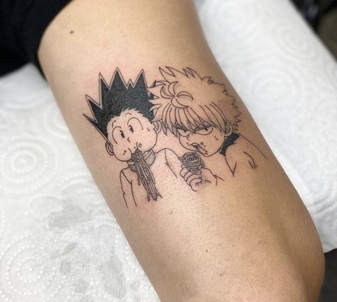 Hxh Matching Tattoos, Anime Tattoo Designs, Hunter Tattoo, Cute Matching Tattoos, Cross Tattoo For Men, Anime Tattoo, Cute Little Tattoos, Best Friend Tattoos, Free Tattoo