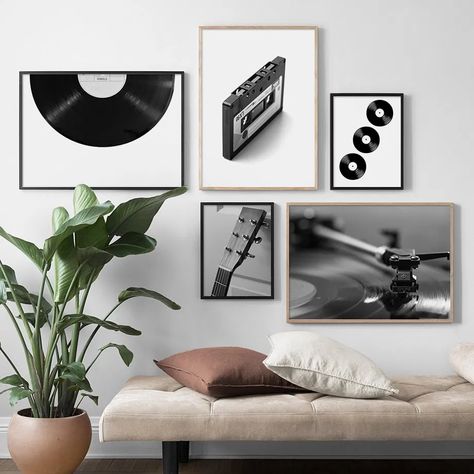 Mens Wall Art, Canvas Painting Vintage, Black Room Decor, Nordic Wall Decor, Record Room, Living Room Decor Inspiration, Art Canvas Painting, Painting Vintage, Wall Art Canvas Painting