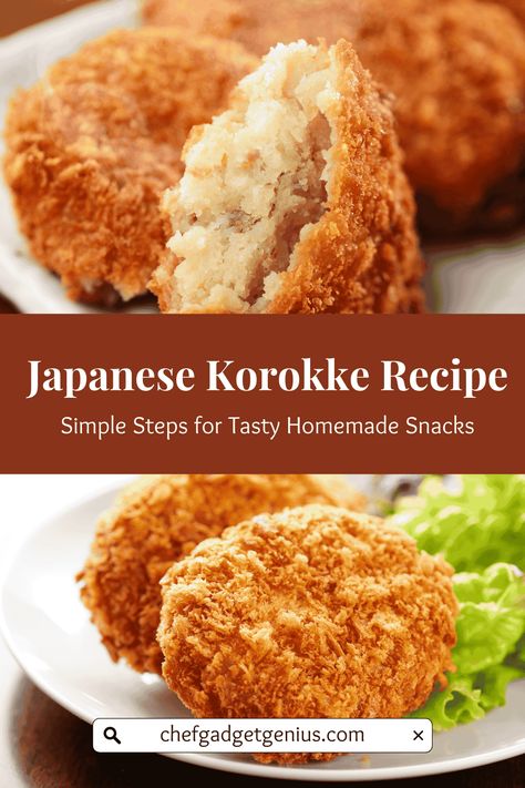 Japanese croquettes, korokke recipe, easy Japanese korokke, homemade korokke, potato croquettes, Japanese comfort food, crispy korokke, Japanese snack recipes, savory croquettes, korokke with meat Japanese Korokke, Korokke Recipe, Simple Japanese Recipes, Potatoes And Meat, Authentic Japanese Recipes, Soba Recipe, Chicken Katsu Recipes, Japanese Food Recipes, Katsu Recipes